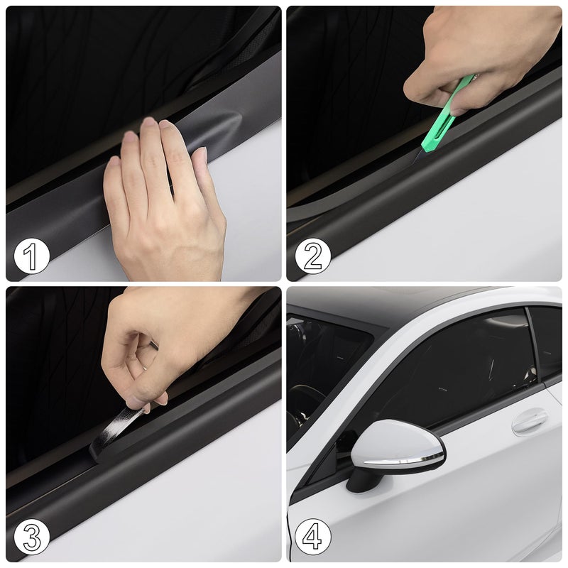 Arespark Matte Black Vinyl Wrap  Self-Adhesive Matte Vinyl Tape for Black Out Chrome Delete Window Trim  Car Chrome Delete Tape DIY Film Sticker with Installation Tools (4in x 30feet) - Image 4